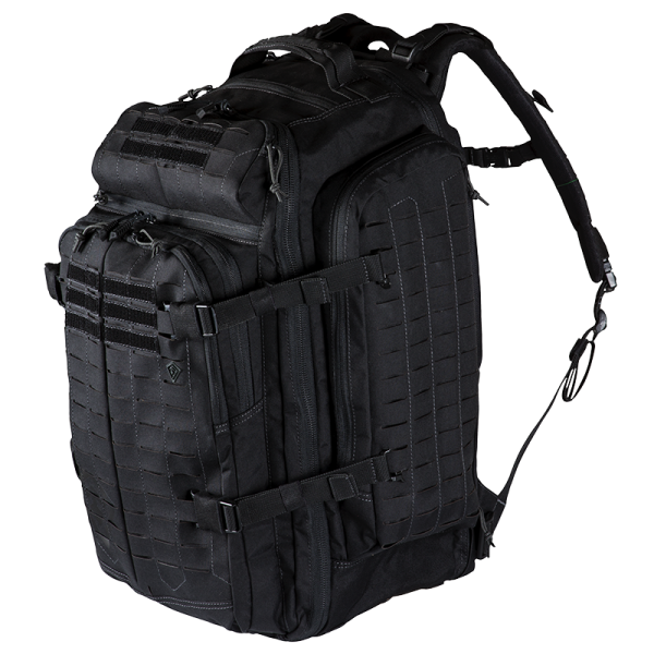 side of the black three Day Plus 62 liter Backpack