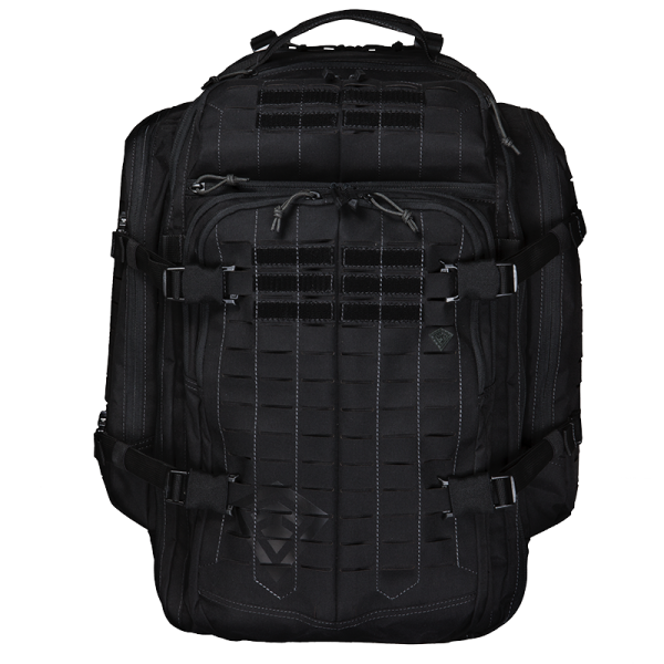 front of the black three Day Plus 62 liter Backpack